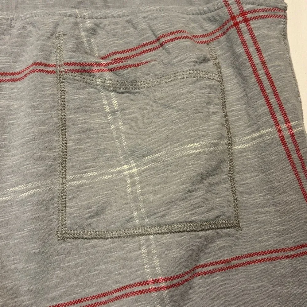 J.Crew- Knit Goods Men’s Grey Red Striped Pajama Pants Drawstring- Size XL